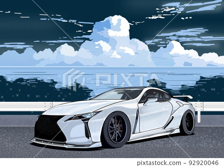 Sports car summer background 92920046