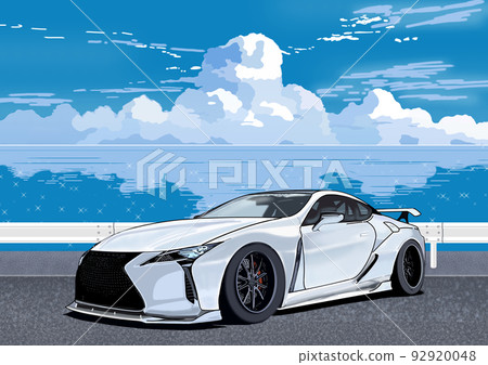 Sports car summer background Sports car summer background 92920048