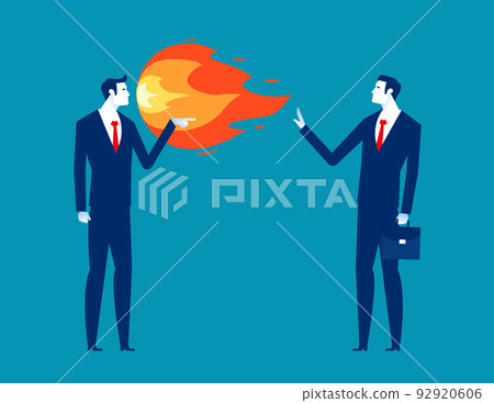 Business manager and employee arguing. Business aggressive or scolding vector illustration 92920606