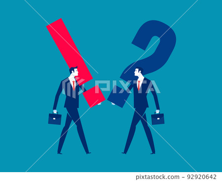 The Quesition mark and exclamation point. Business propose a problem concept 92920642