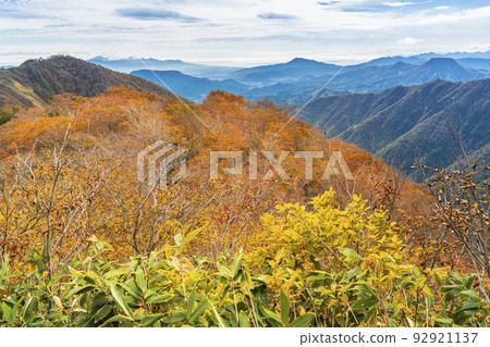秋天的谷川山，谷川山脈的群山[群馬縣利根區水上町] 92921137