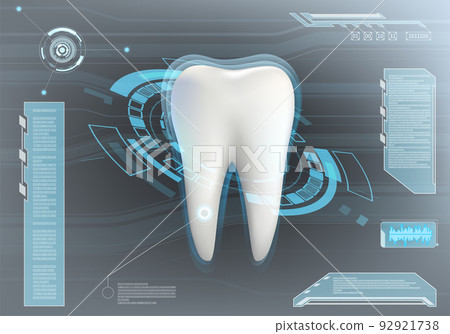 Teeth whitening and dental veneers. Futuristic HUD Teeth whitening and dental veneers. Futuristic HUD 92921738