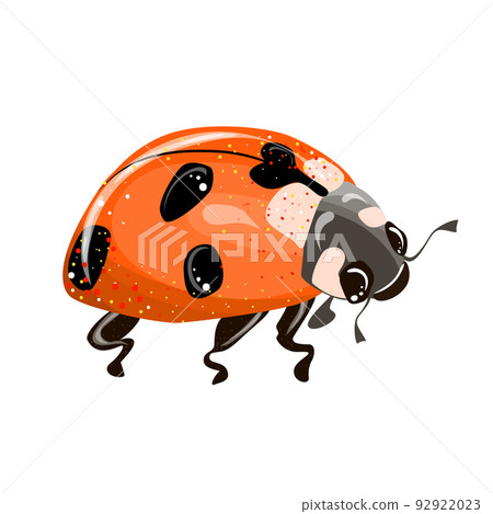 Ladybug, simple flat design stylized red and black. Vector illustration isolated on white background. Cute insects. Childrens illustration Ladybug, simple flat design stylized red and black. Vector illustration isolated on white background. Cute insects. Childrens illustration 92922023