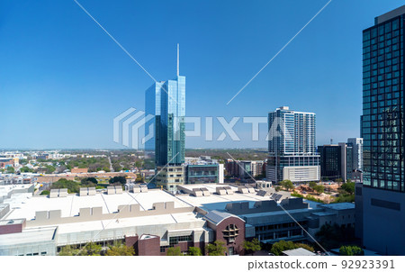 Aerial view of Austin Texas buildings 92923391