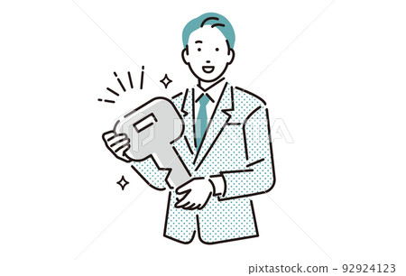 Business person male with key Business person male with key 92924123