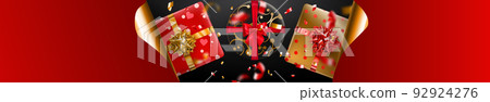 Black Friday sale banner with curled paper corners Black Friday sale banner with curled paper corners 92924276
