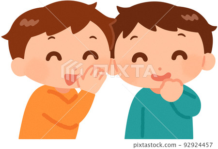 boy talking secret 92924457