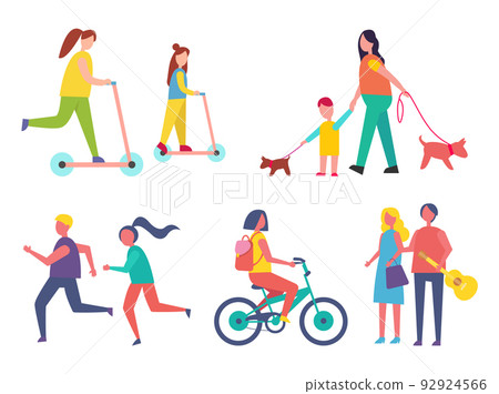 Run Hobby of People Icons Vector Illustration Run Hobby of People Icons Vector Illustration 92924566