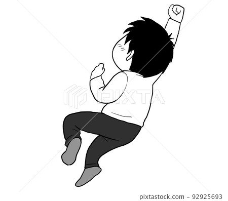 Man doing a guts pose Gray Man doing a guts pose Gray 92925693