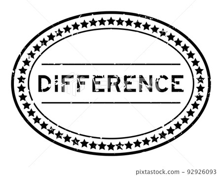 Grunge black difference word oval rubber seal stamp on white background 92926093