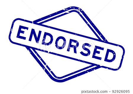 Grunge blue endorsed word rubber seal stamp on white background Grunge blue endorsed word rubber seal stamp on white background 92926095