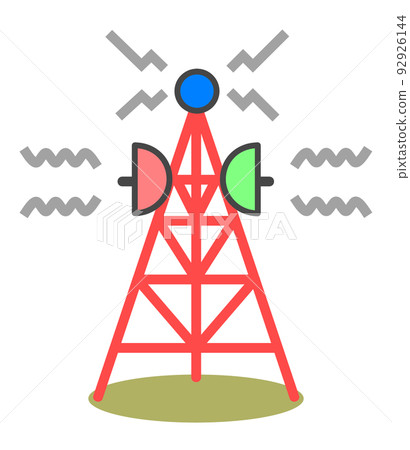 從高處傳輸無線電波的鋼塔插圖 從高處傳輸無線電波的鋼塔插圖 92926144