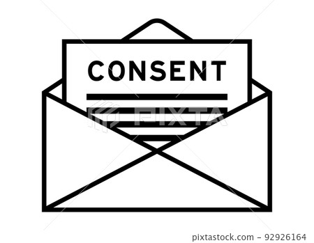 Envelope and letter sign with word consent as the headline 92926164
