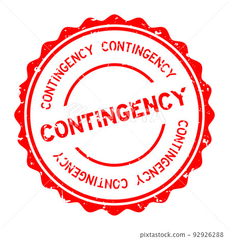 Grunge red Contingency word round rubber seal stamp on white background Grunge red Contingency word round rubber seal stamp on white background 92926288