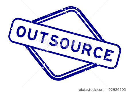 Grunge blue outsource word rubber seal stamp on white background Grunge blue outsource word rubber seal stamp on white background 92926303