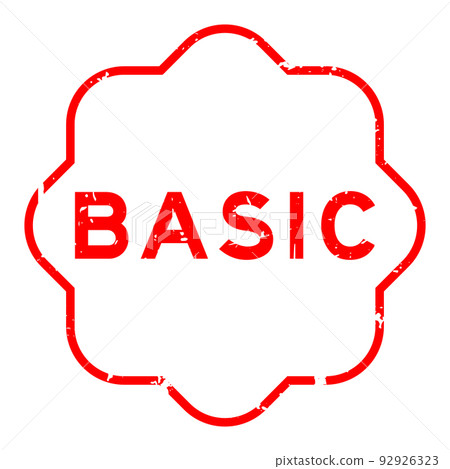 Grunge red basic word rubber seal stamp on white background Grunge red basic word rubber seal stamp on white background 92926323