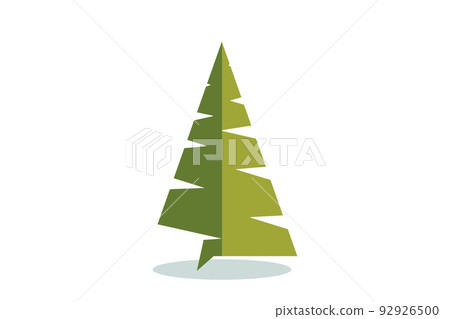 Christmas tree vector icon. Modern style fir symbol in color for holiday decoration, gift card design. 92926500
