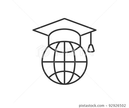 Education icon vector illustartion. College cap or graduate hat symbol. Student degree sign. 92926502