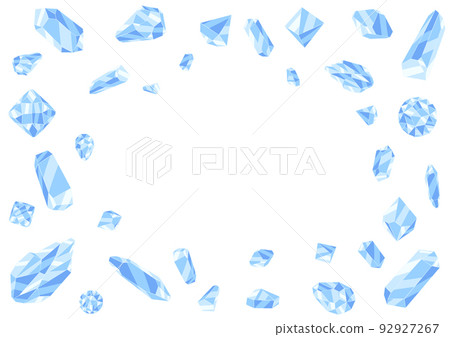 Frame with crystals or crystalline minerals. Jewelry or semiprecious gem stones. 92927267