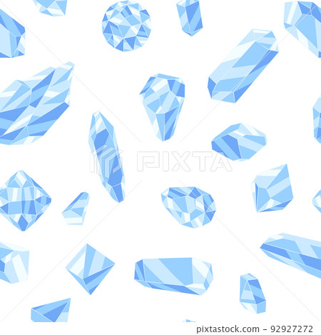 Seamless pattern with crystals or crystalline minerals. Jewelry or semiprecious gem stones. 92927272