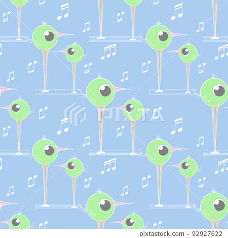 seamless pattern with birds with big eyes. seamless pattern with birds with big eyes. 92927622