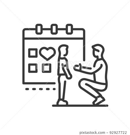 Adoption day - vector line design single isolated icon 92927722