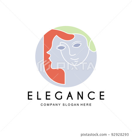 Beauty Woman Logo Design, Hair Care Salon Vector Illustration 92928293