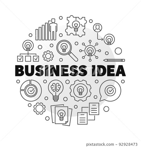 Vector Business Idea concept circular outline illustration 92928473