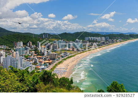 Balneario Camboriu in Brazil and beach with ocean 92928527