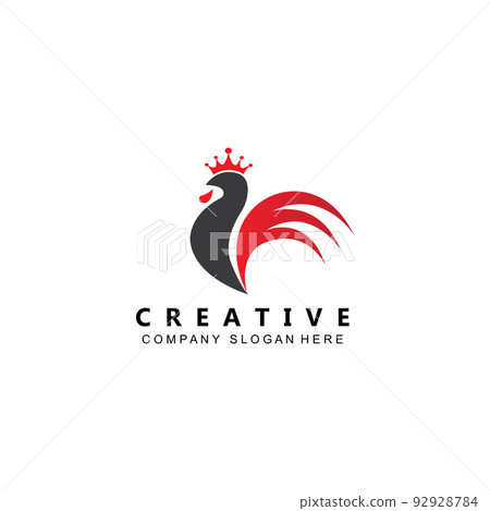 Premium quality animal fried chicken logo vector symbol 92928784