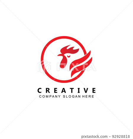 Premium quality animal fried chicken logo vector symbol 92928818