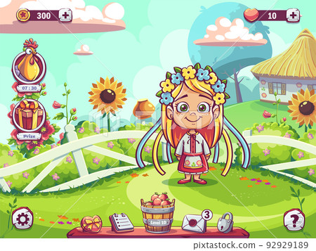 Vector background illustration the window field for the Ukrainian village 92929189