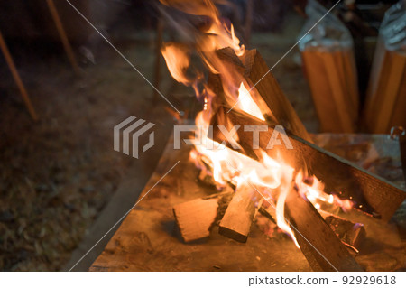Scenery of bonfire on the bonfire stand Scenery of bonfire on the bonfire stand 92929618