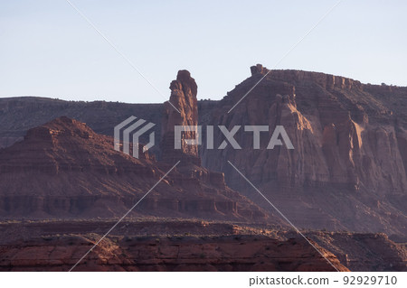 Desert Rocky Mountain American Landscape. Sunset Sky. 92929710