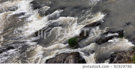 Waterfall in the American Mountain Landscape. Waterfall in the American Mountain Landscape. 92929786