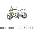 一輛簡單的摩托車/摩托車的插圖 92930255