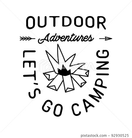 Vector banner with camping theme text and bonfire image Vector banner with camping theme text and bonfire image 92930525