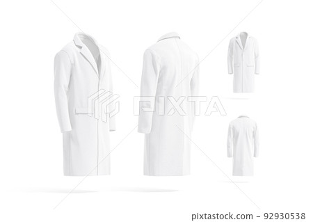 Blank white wool coat mockup, different sides 92930538
