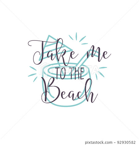 Outline vector logo with text and coconut drink 92930582
