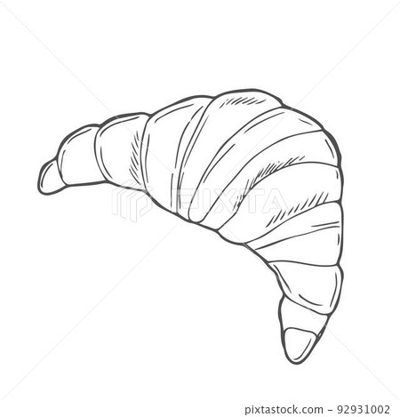 Croissant Doodle, a hand drawn vector doodle illustration of a Croissant. Croissant Doodle, a hand drawn vector doodle illustration of a Croissant. 92931002