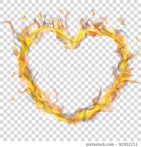 Heart of fire flame with smoke Heart of fire flame with smoke 92932251