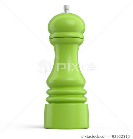 Salt or pepper wooden mill filled with peppercorns on white background. Salt or pepper wooden mill filled with peppercorns on white background. 92932513