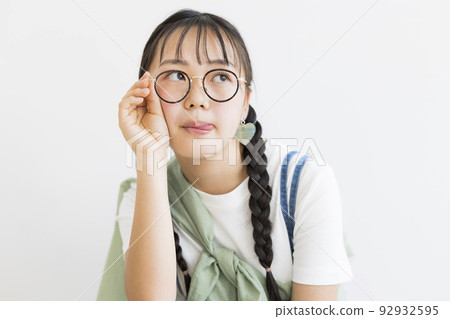 少女初中高中生便衣畫像 92932595