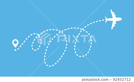 Airplane routes travel vector icon isolated on white background 92932712