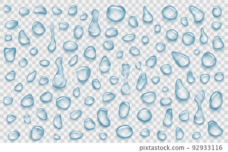 Transparent light blue drops 92933116
