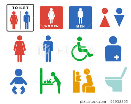 toilet icon set 92938805