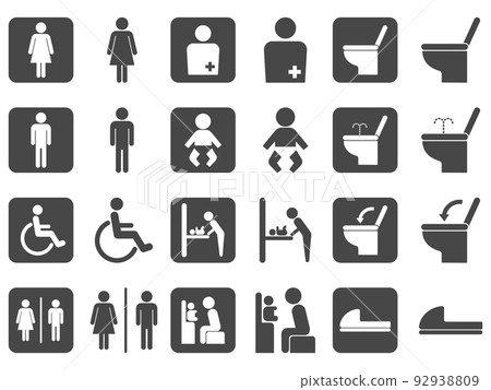 toilet icon set 92938809