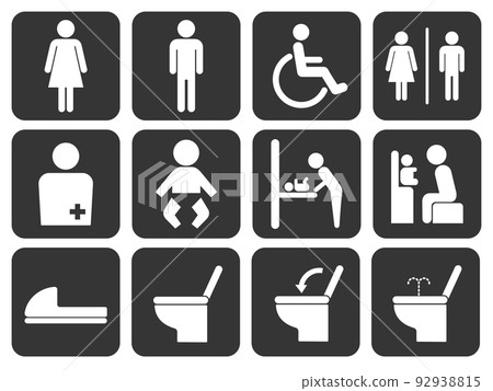toilet icon set 92938815