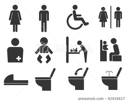 toilet icon set 92938817