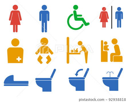 toilet icon set 92938818